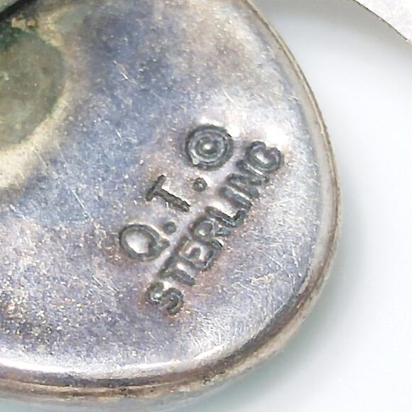 Vintage Q.T. Sterling Silver Earrings, Dangling Beads, 1980s Vintage Jewelry - Picture 2 of 10